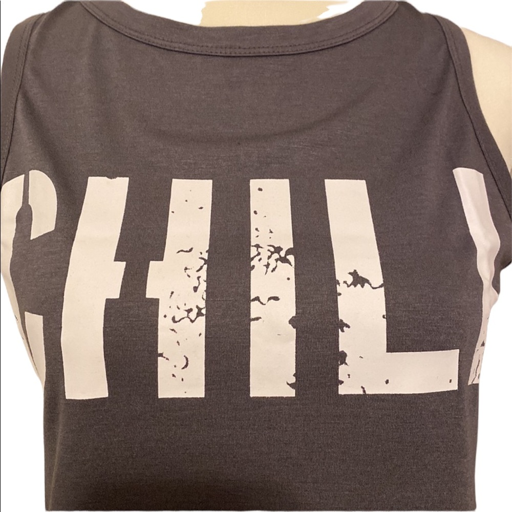 CHILL graphic crew neck tank top - Picture 6 of 8